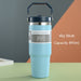sky blue tumbler cup with handle lid