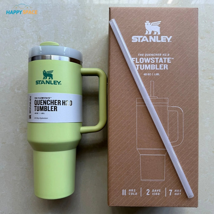 citron stanley tumbler cup with straw