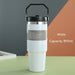 white tumbler bottle with handle